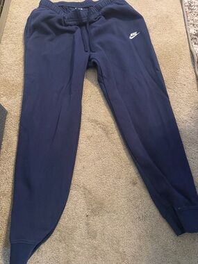 Nike Navy Blue Mens Fleece Jogger Pants XLT. Gently used.